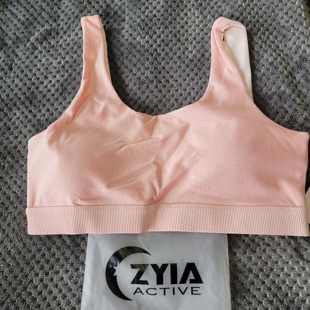 Zyia Peach Pinstripe Bra - XXXL
